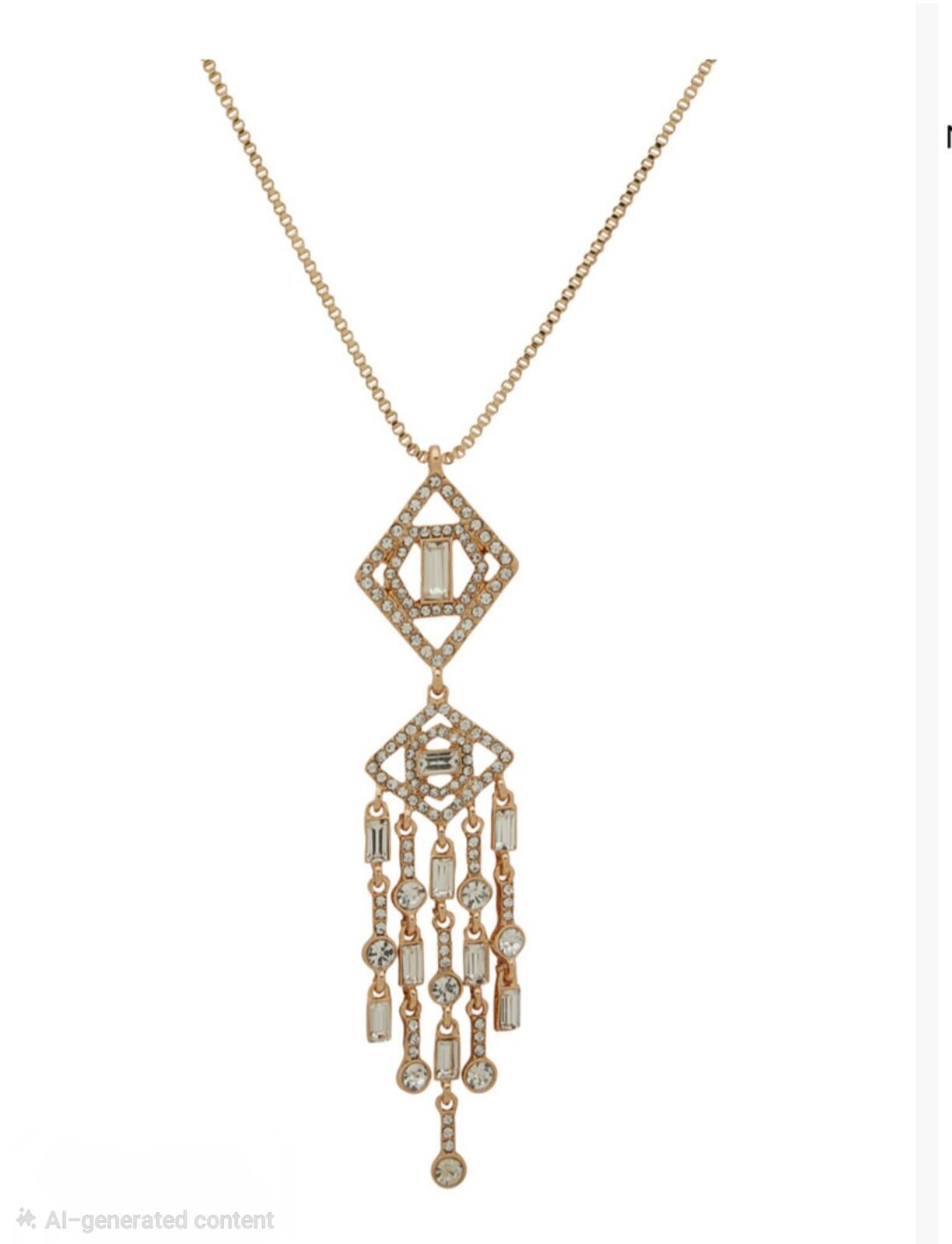 Karl Lagerfeld Stone Mosaic Shaky Pendant Necklace