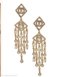 Karl Lagerfeld Glass Stone Mosaic Pave Linear Earrings