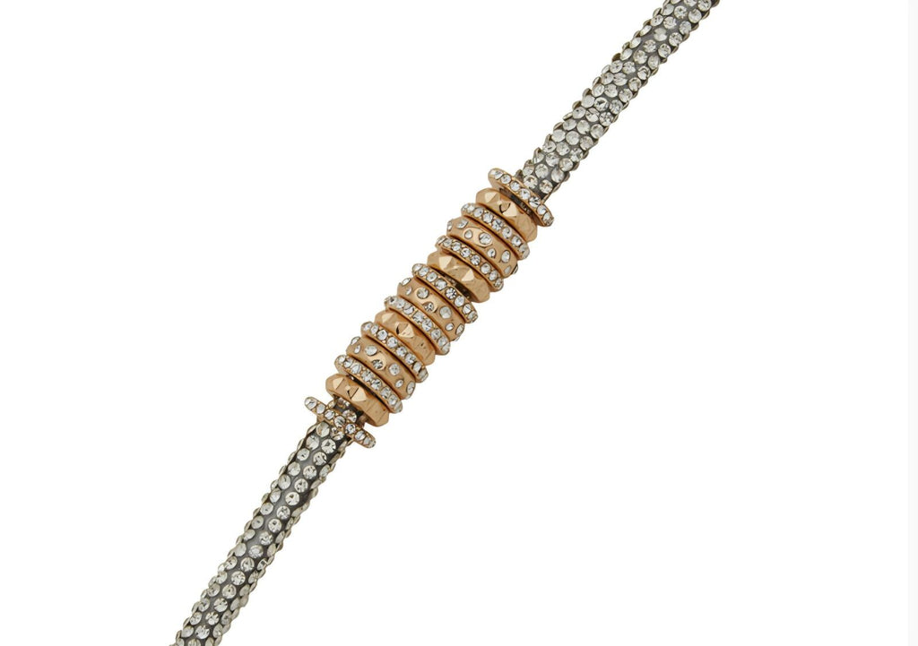 Karl Lagerfeld Stone Pave Tube Chain Flex Bracelet