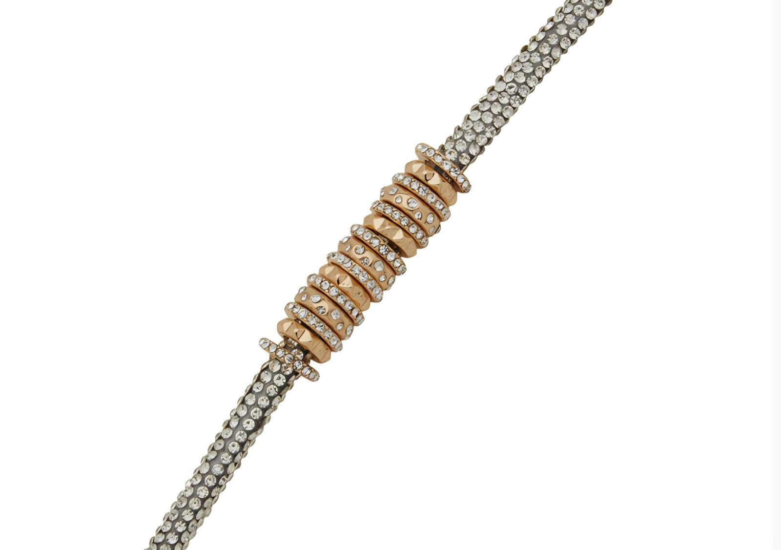 Karl Lagerfeld Stone Pave Tube Chain Flex Bracelet