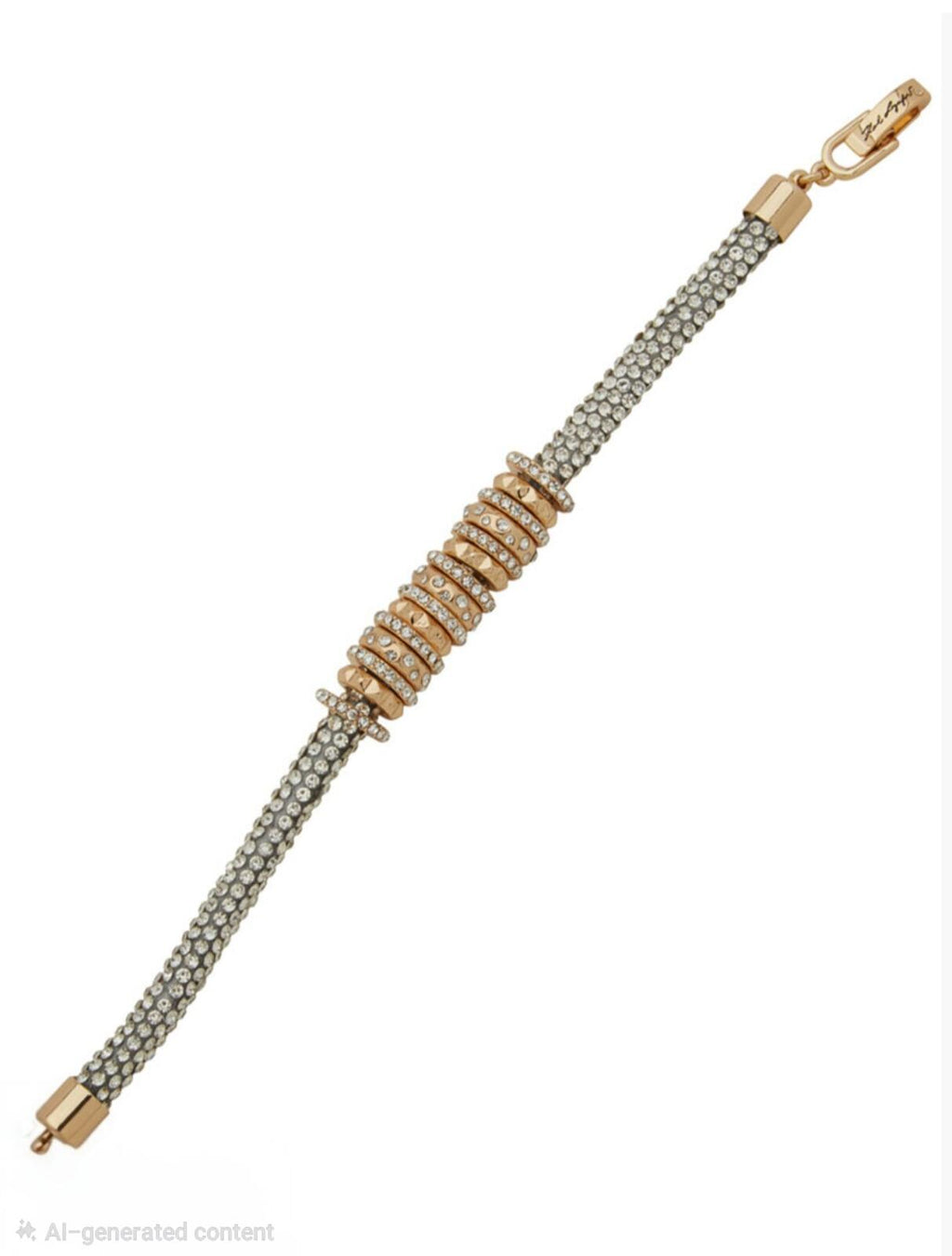Karl Lagerfeld Stone Pave Tube Chain Flex Bracelet