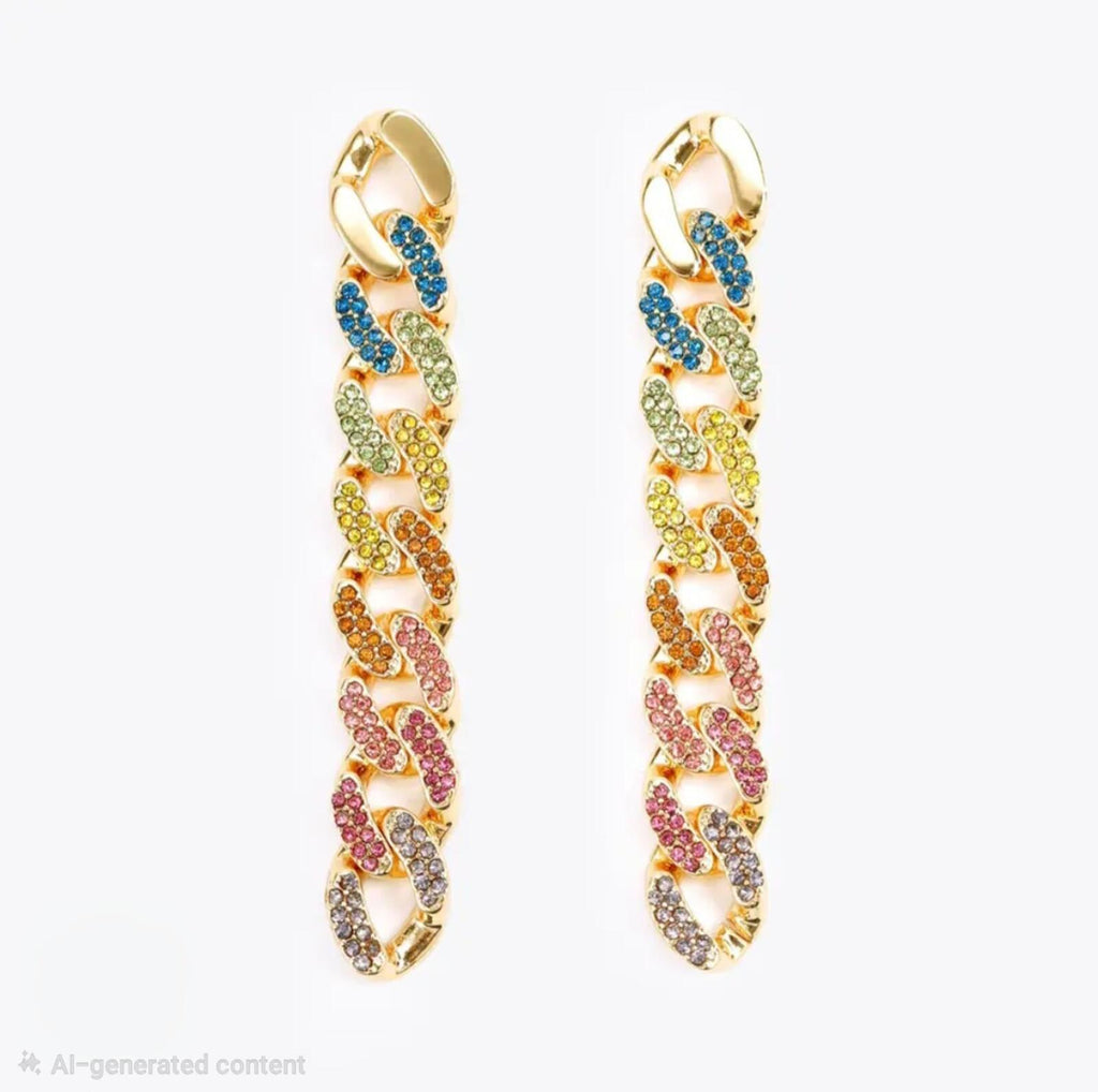Kurt Geiger London Rainbow Chain Link Drop Earrings