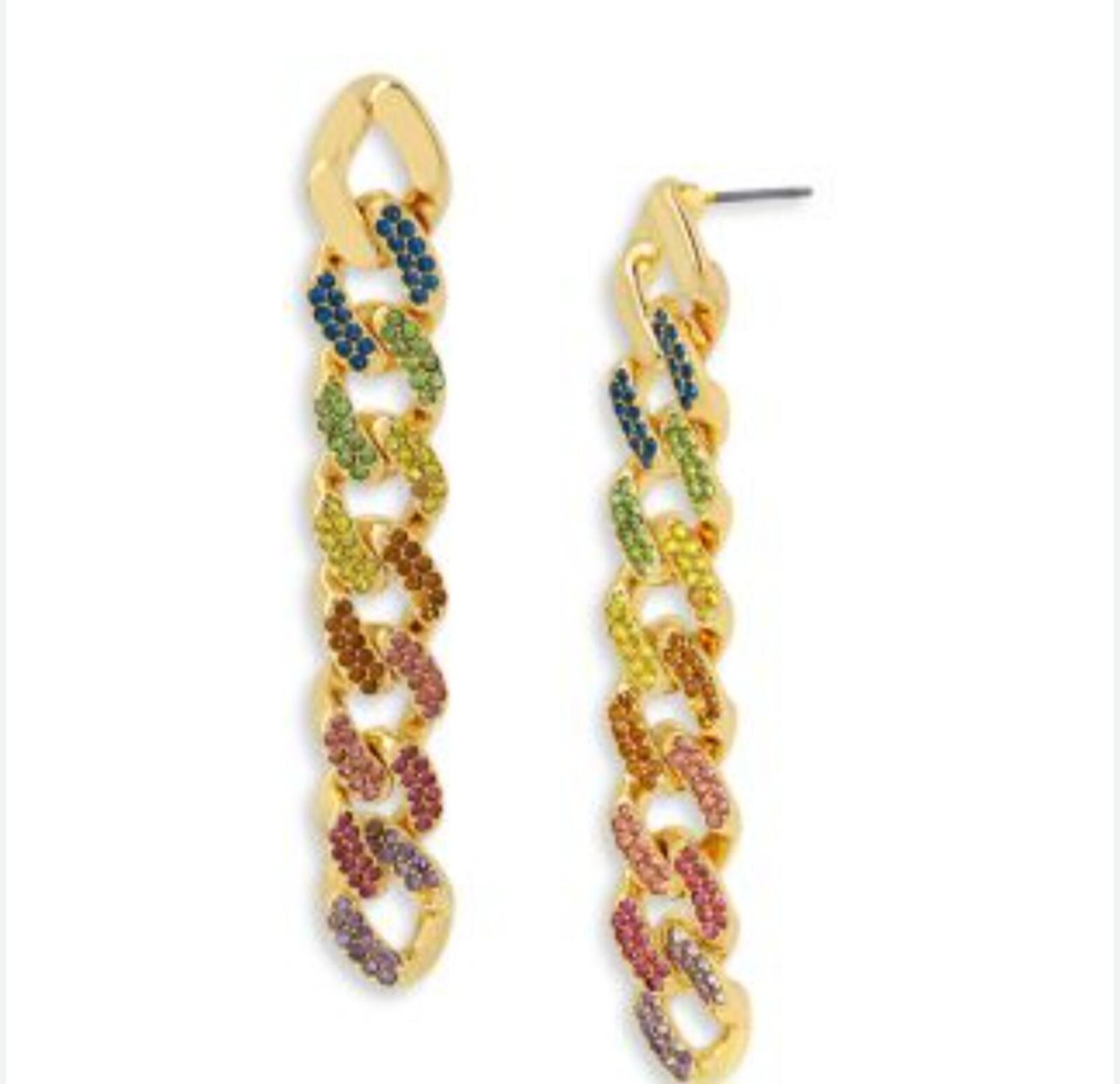 Kurt Geiger London Rainbow Chain Link Drop Earrings