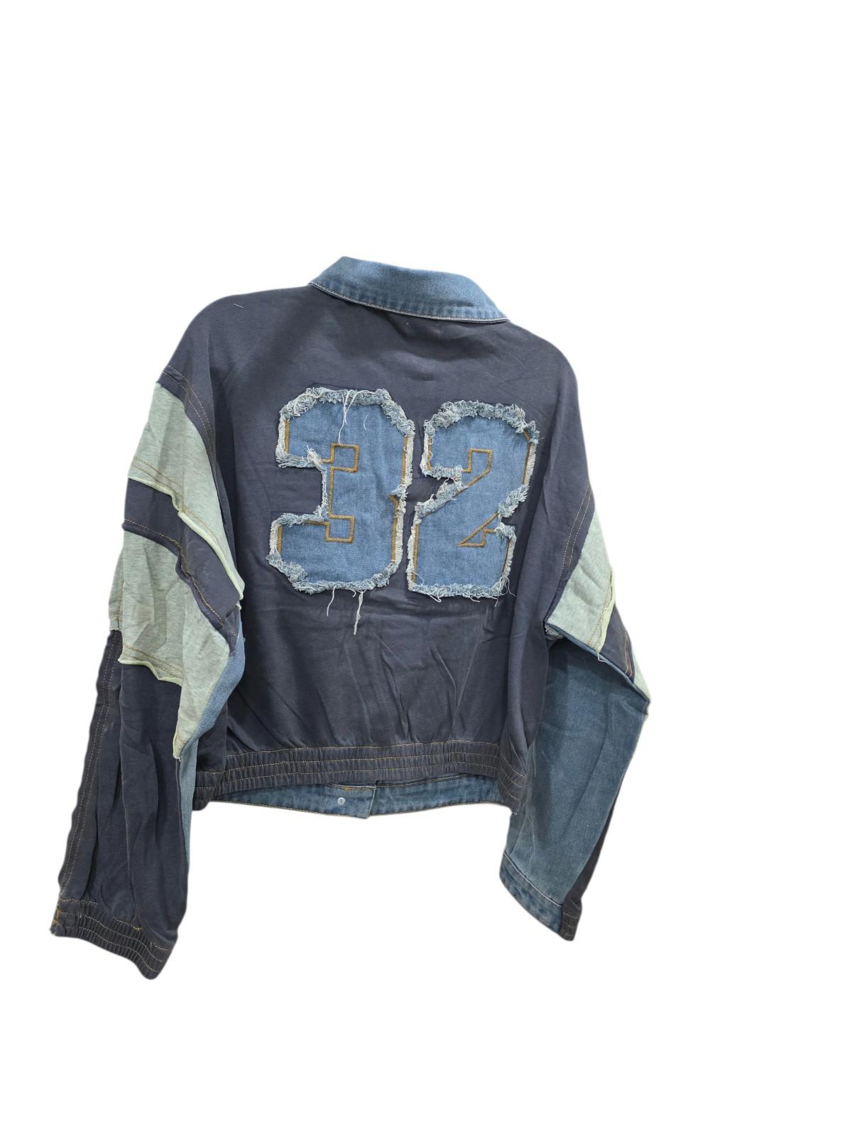 POL Denim Patchwork Jacket Size Large NWT Button Front