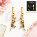 Coach Signature Rainbow Rexy Huggie Earrings