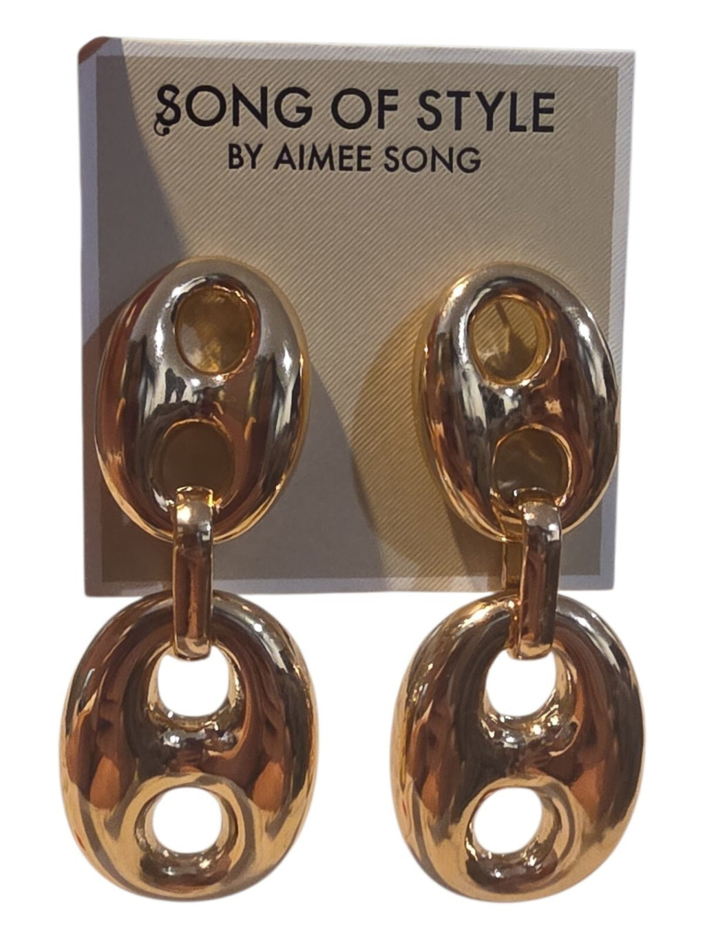 Song Of Style By Aimee Song Large Puff Marine Earrings Brass 3”