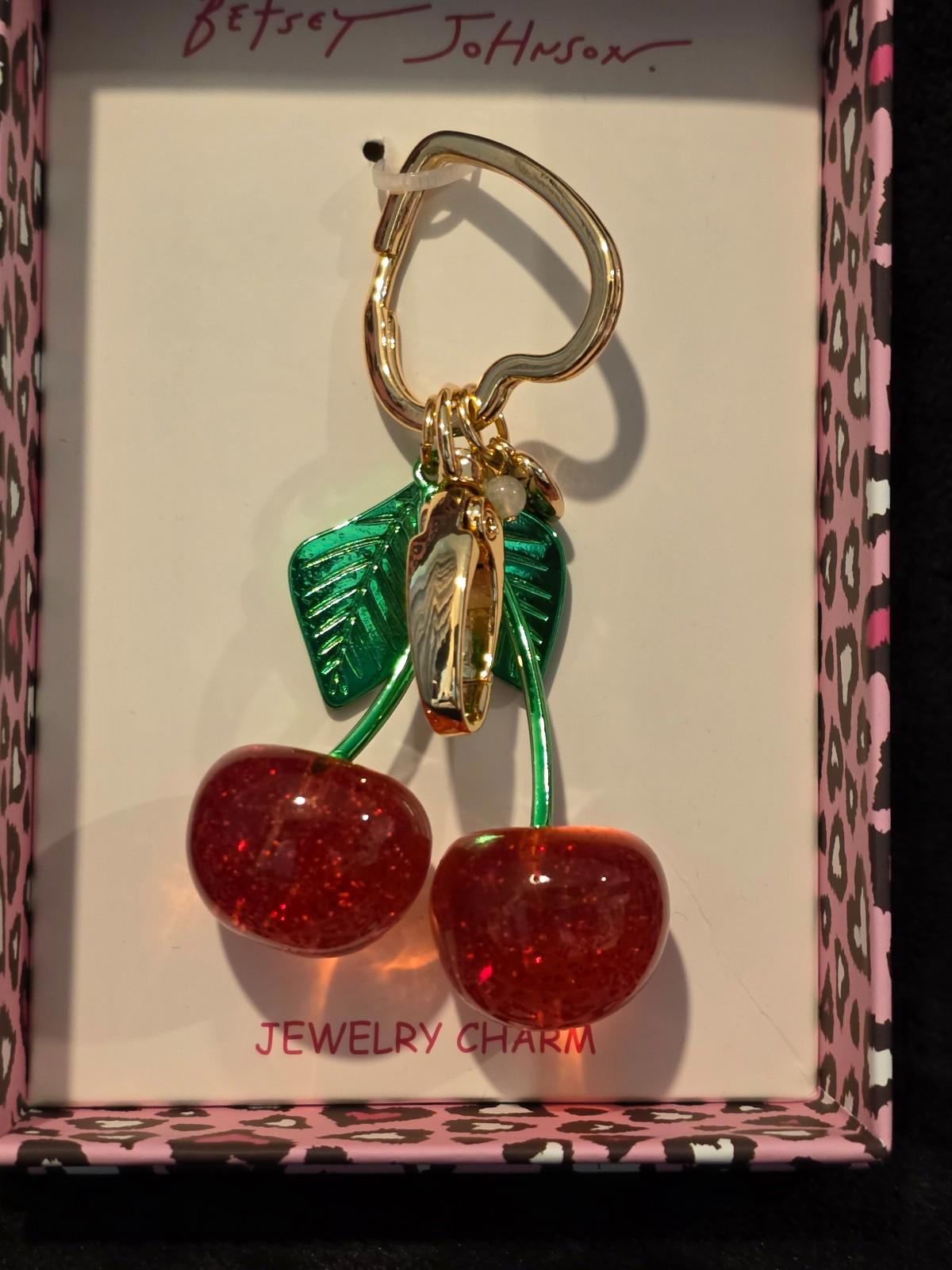 Betsey Johnson Cherry Keychain Purse Charm
