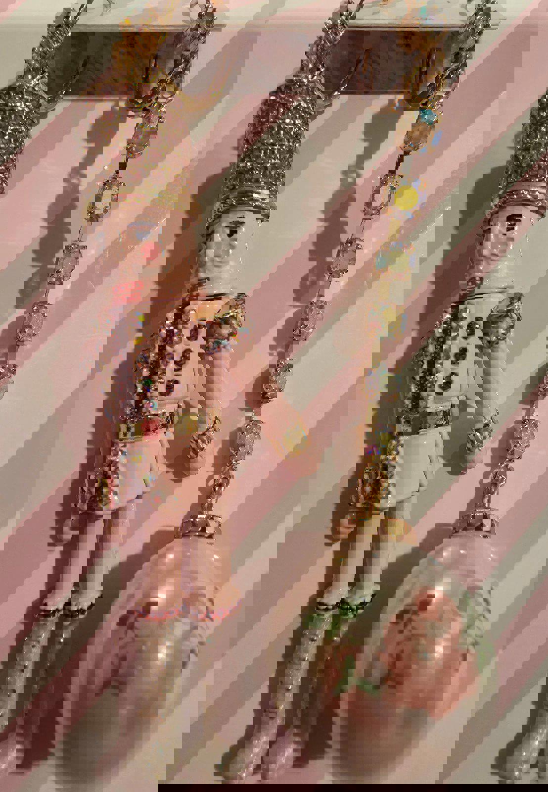 Betsey Johnson Pink Christmas Earrings