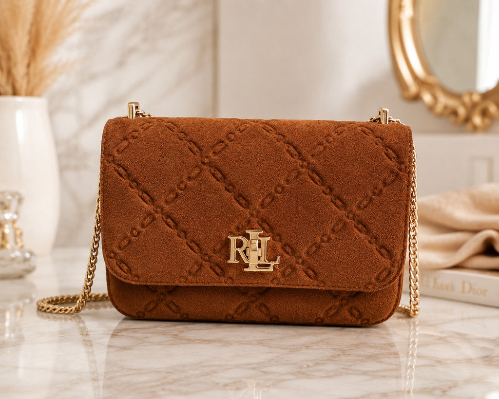Lauren Lauren Ralph Lauren Embossed Suede Medium Sophee Bag