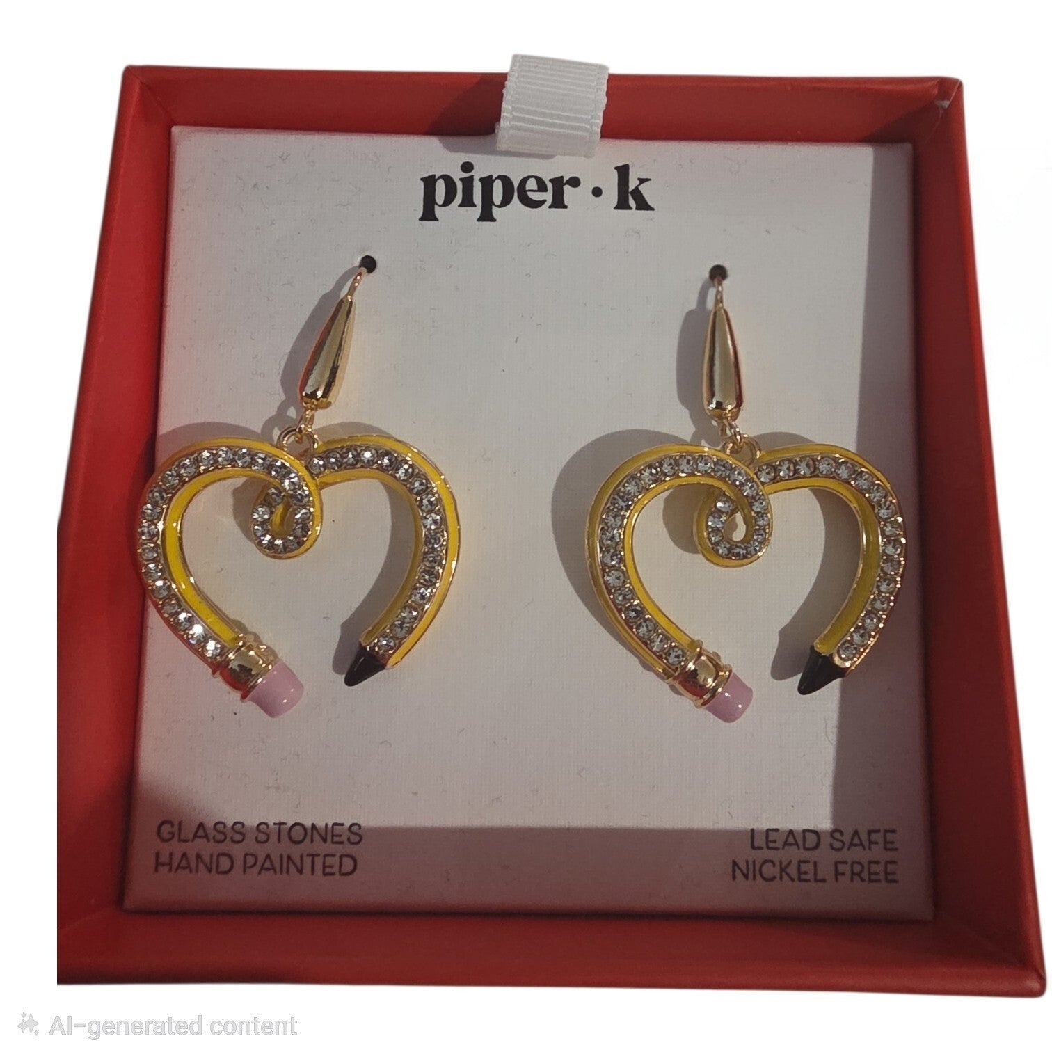 Piper-K Pencil Heart Earrings