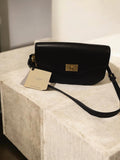 NWT Moncrief London Handbag Taylor Leather Flap Shoulder Purse Black Retail $825
