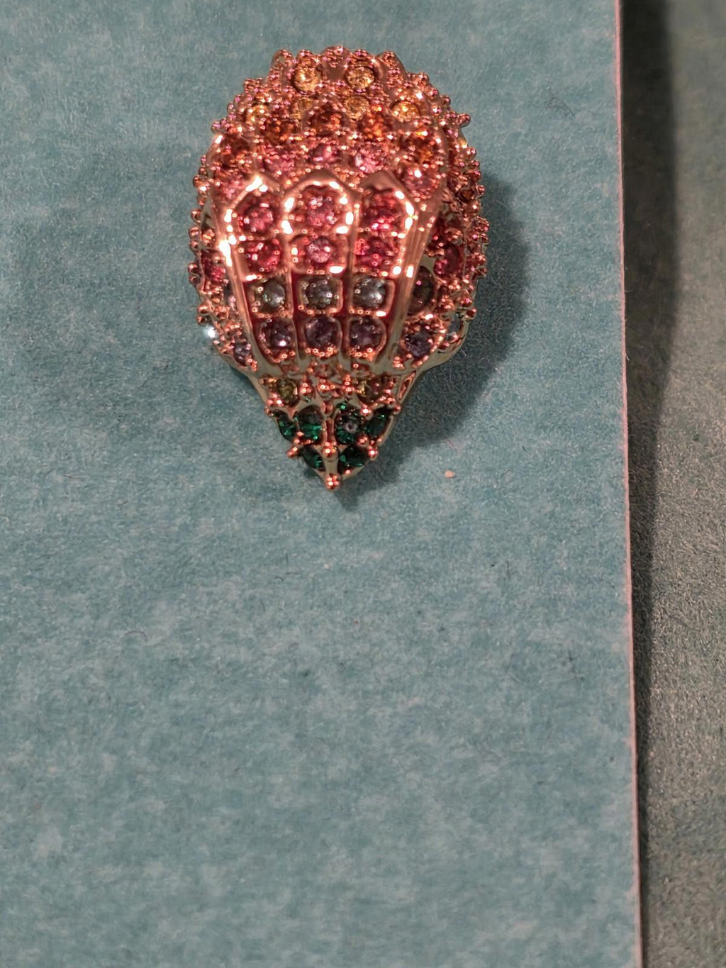 NEW! KURT GEIGER LONDON Rainbow Pave Crystals Eagle Head Stud Earrings Gold Tone