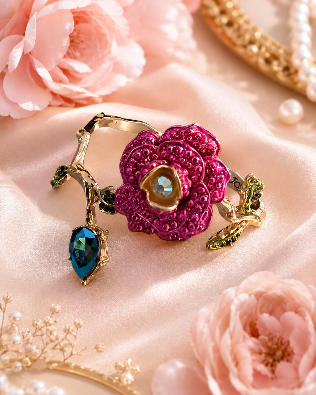 Betsey Johnson Rose Crystal Bangel