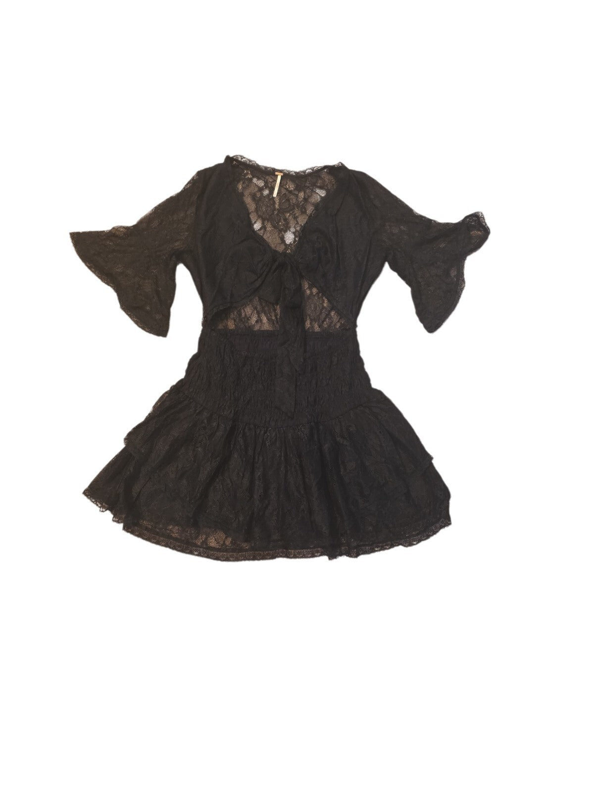 Free People Lala Lace Mini Dress With Cutout