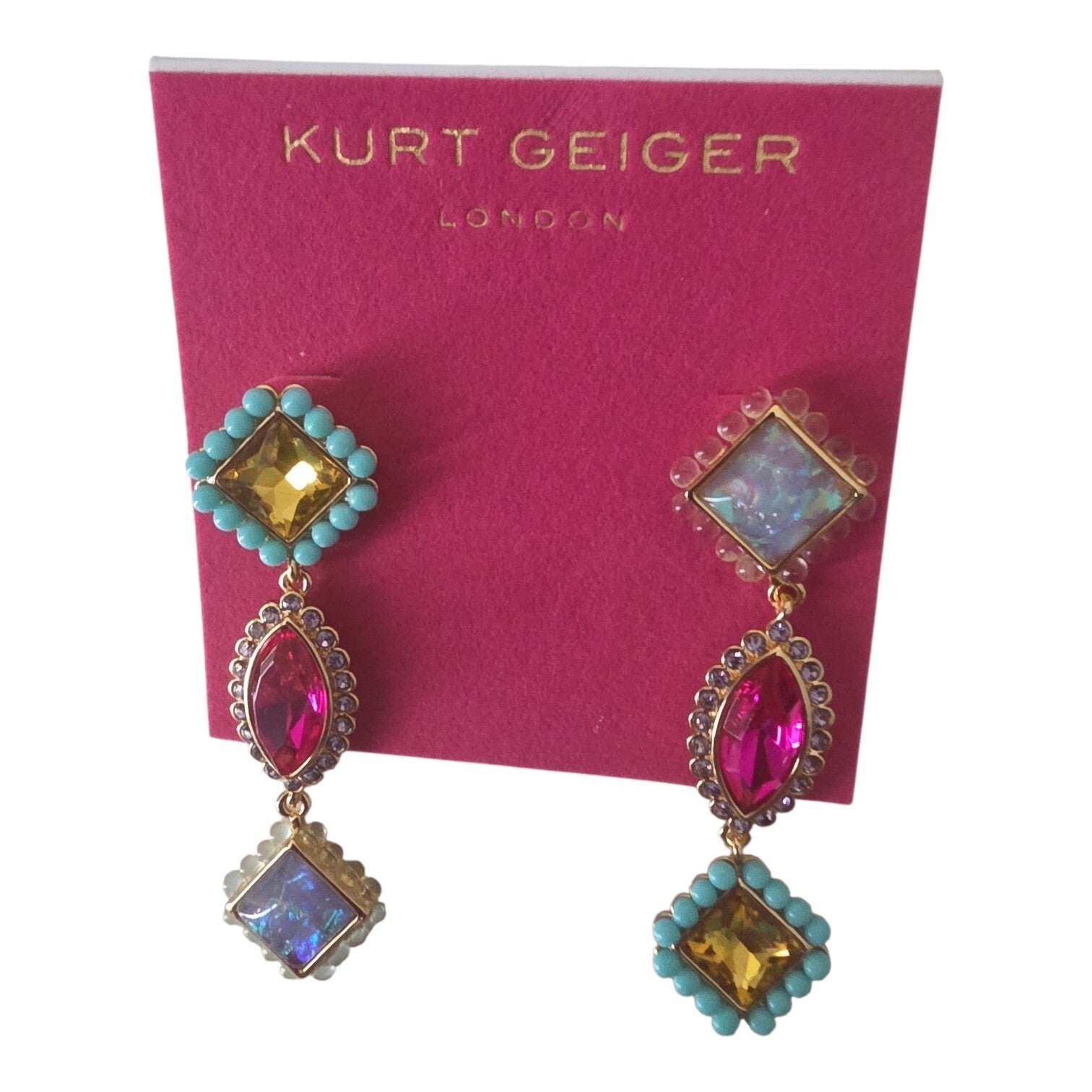 Kurt Geiger London Mismatch Linear Drop Earrings
