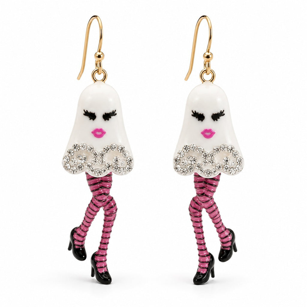 Betsey Johnson Dancing Ghost Dangle Earrings