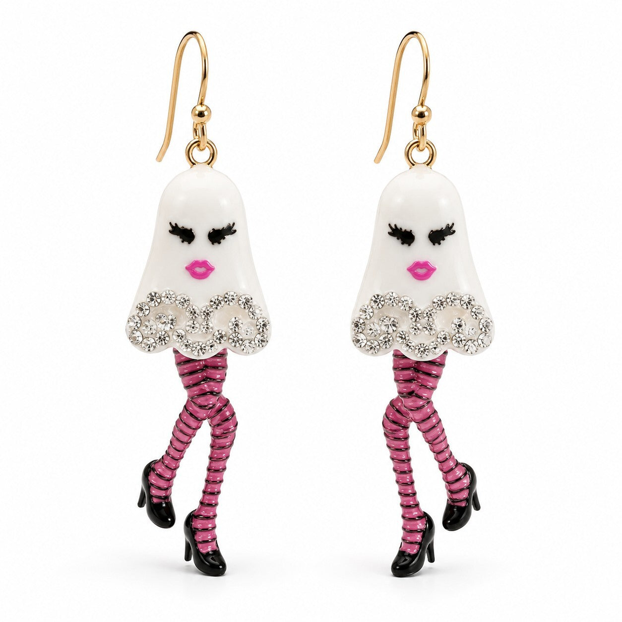 Betsey Johnson Dancing Ghost Dangle Earrings