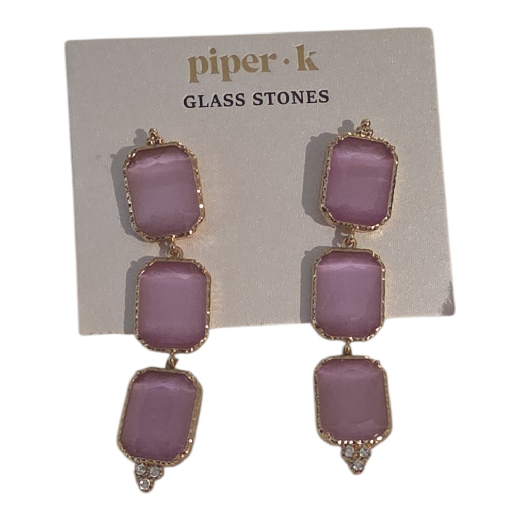 Piper-K Pink Stone dangle Earrings