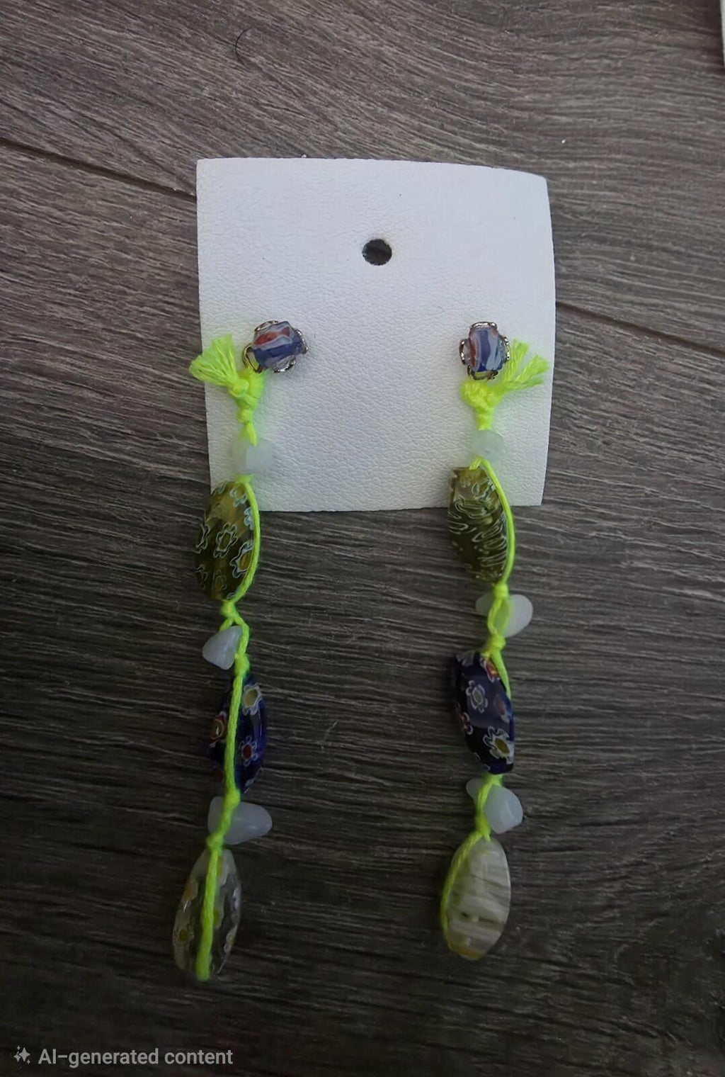 Free People Glass Stone Beaded Drop Earrings
