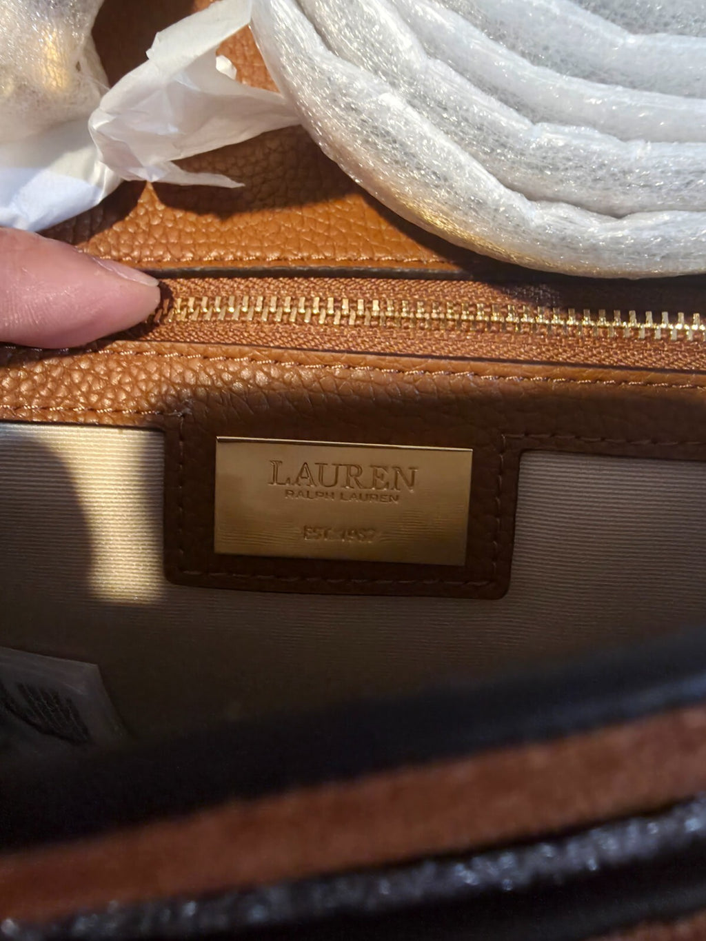Lauren Lauren Ralph Lauren Embossed Suede Medium Sophee Bag