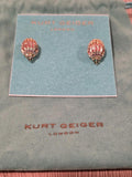 NEW! KURT GEIGER LONDON Rainbow Pave Crystals Eagle Head Stud Earrings Gold Tone