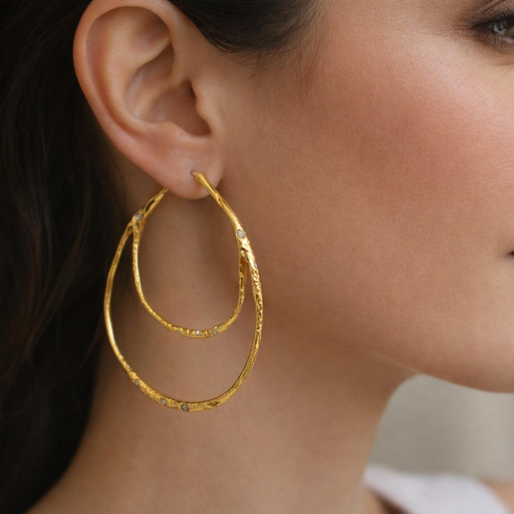 Alexis Bittar Intertwined Crystal Hoop Earrings