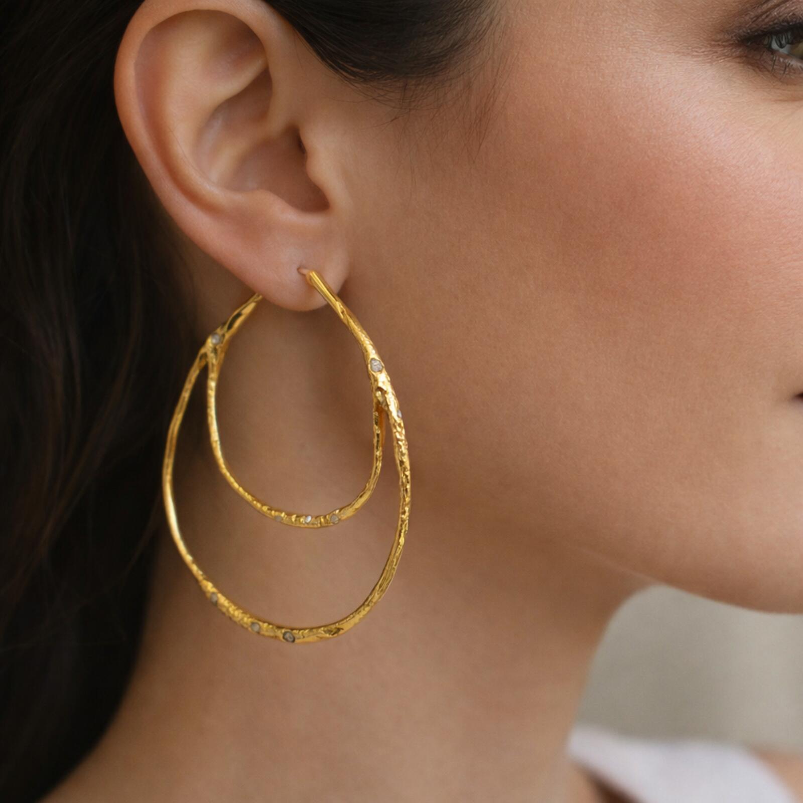 Alexis Bittar Intertwined Crystal Hoop Earrings