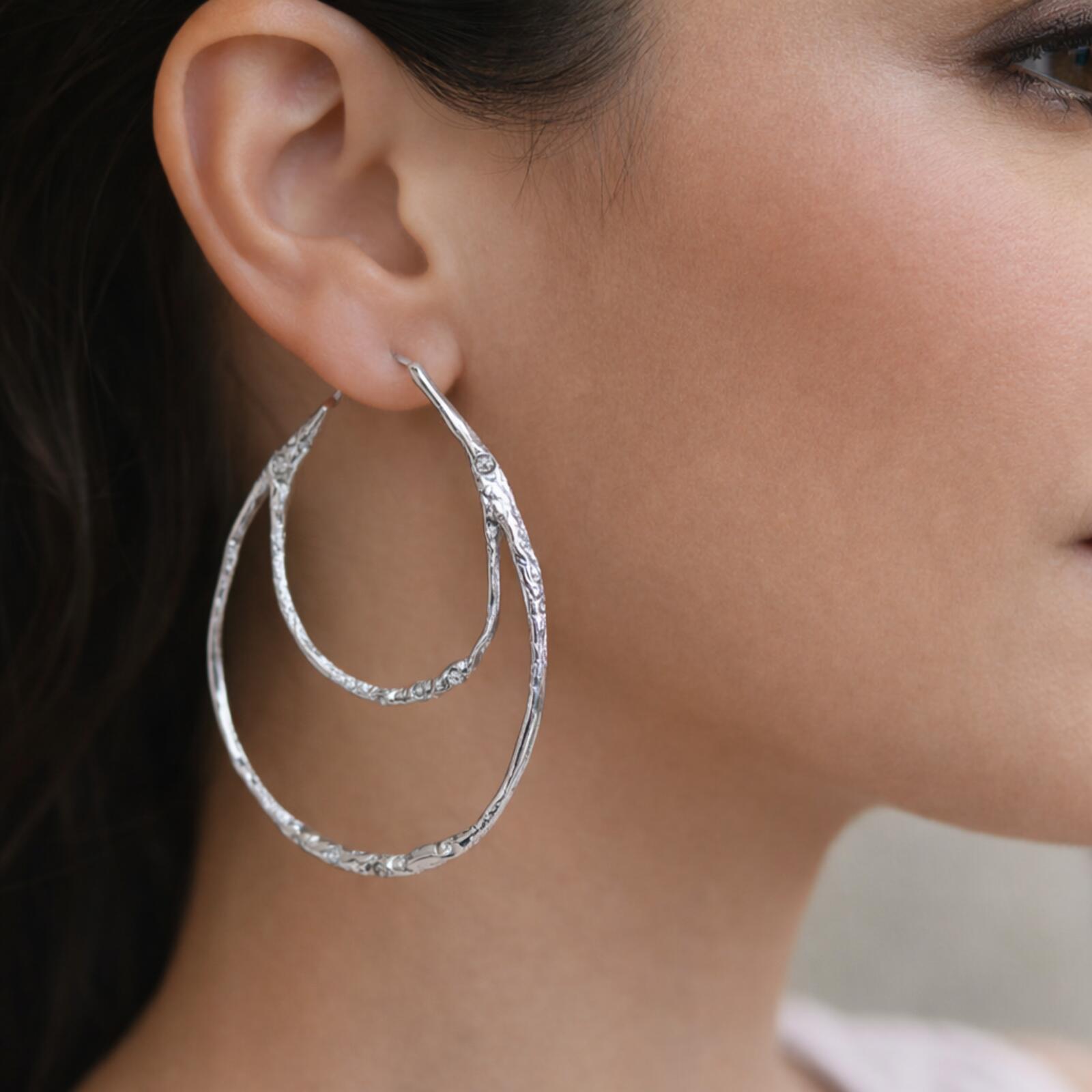Alexis Bittar Intertwined Crystal Hoop Earrings