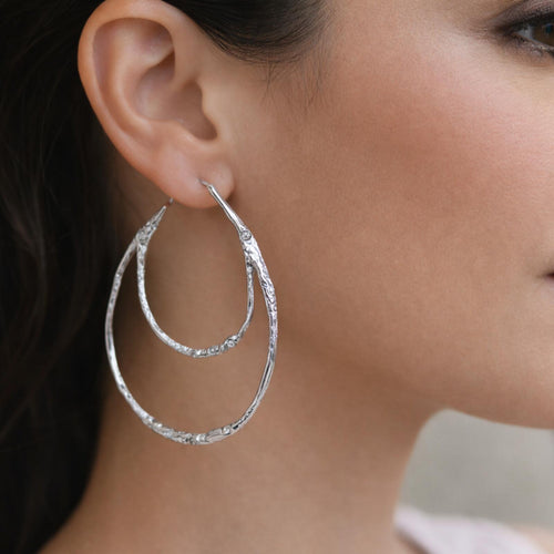 Alexis Bittar Intertwined Crystal Hoop Earrings
