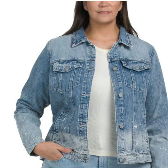 RISEN Plus Relaxed Fit Washed Denim Jacket Size 2X