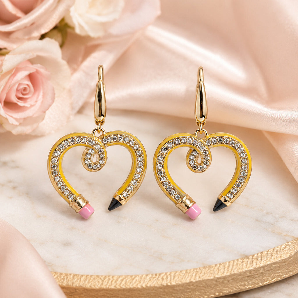 Piper-K Pencil Heart Earrings