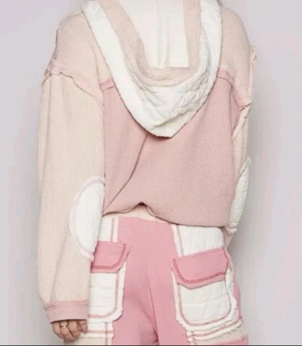 POL Multi Fabric Hooded Jacket L