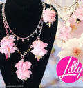 LILLY PULITZER CASCADING FLOWER PETALS- PINK TROPICS STATEMENT NECKLACE