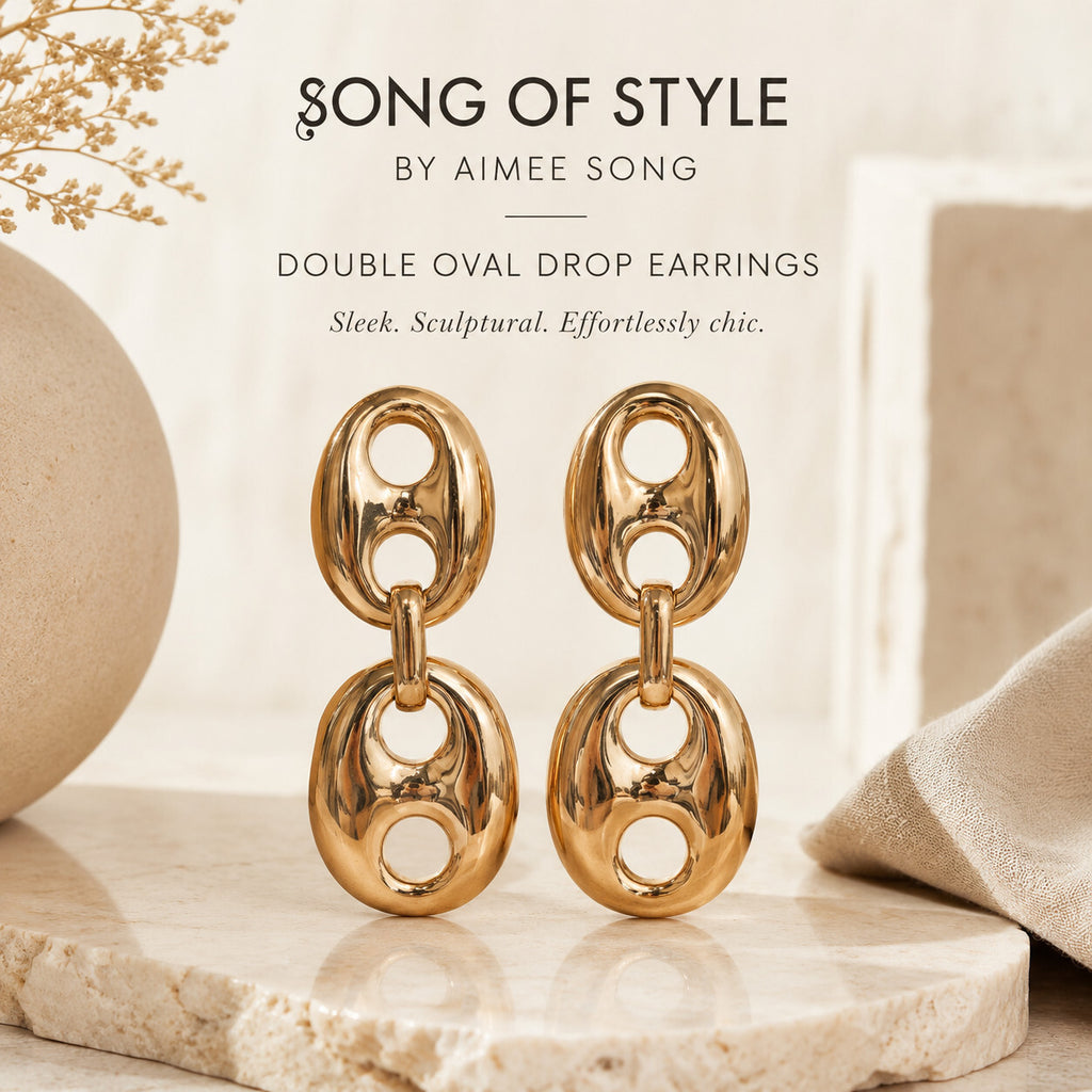 Song Of Style By Aimee Song Large Puff Marine Earrings Brass 3”