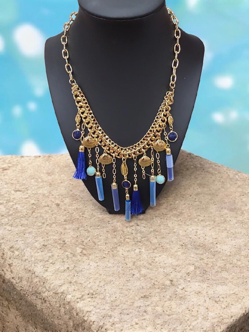 Lilly Pulitzer Seaside Tassel Necklace Gold Tone NWT