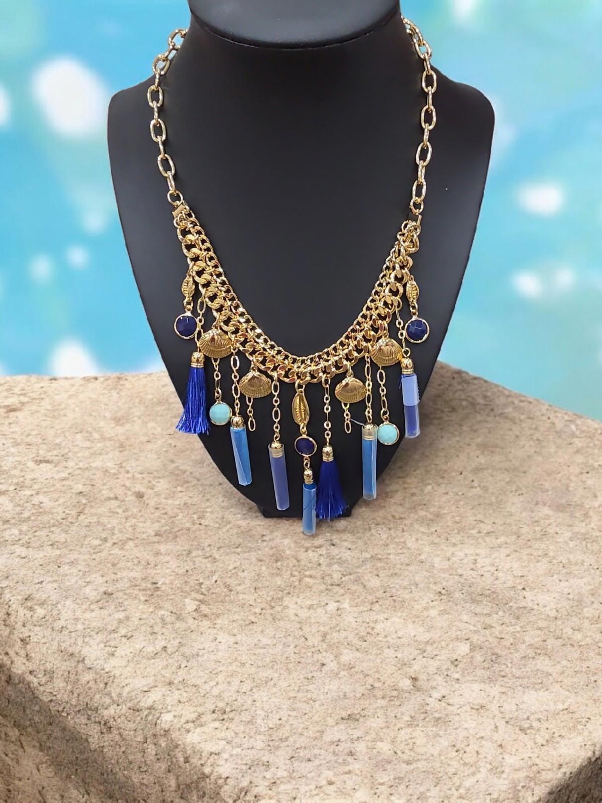 Lilly Pulitzer Seaside Tassel Necklace Gold Tone NWT